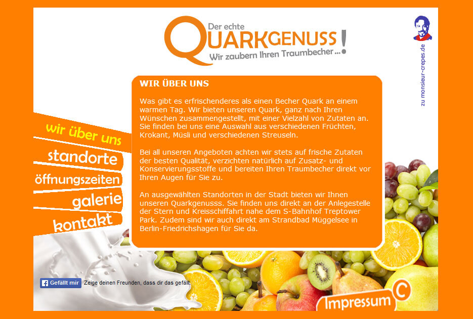 Abbildung Website Quarkgenuss